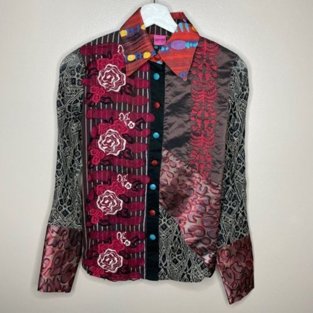 Save The Queen Mixed Textiles Top‎